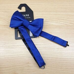 ALFANI Bow Tie Solid Blue Satin